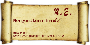 Morgenstern Ernő névjegykártya